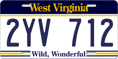 WV license plate 2YV712