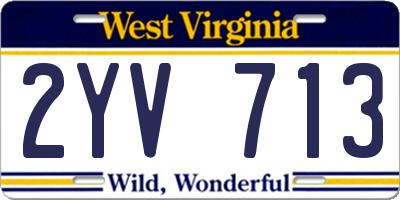 WV license plate 2YV713