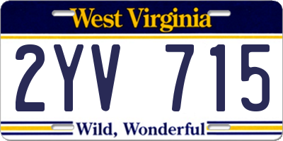 WV license plate 2YV715