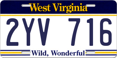 WV license plate 2YV716