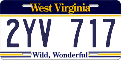 WV license plate 2YV717