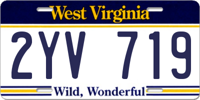 WV license plate 2YV719