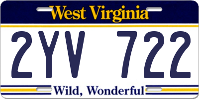 WV license plate 2YV722