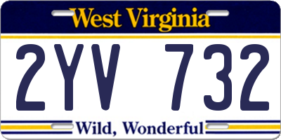 WV license plate 2YV732