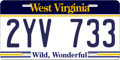 WV license plate 2YV733