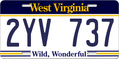 WV license plate 2YV737