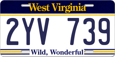 WV license plate 2YV739