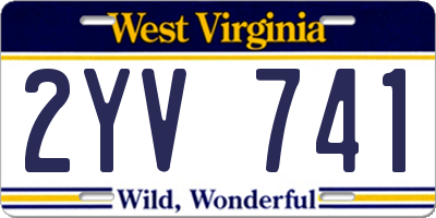 WV license plate 2YV741