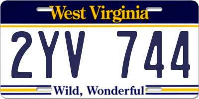 WV license plate 2YV744