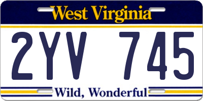 WV license plate 2YV745