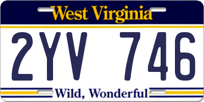 WV license plate 2YV746