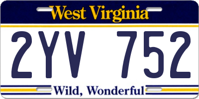 WV license plate 2YV752