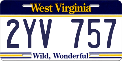 WV license plate 2YV757