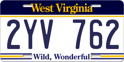 WV license plate 2YV762