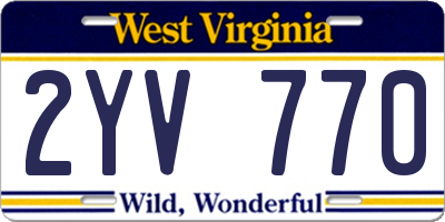 WV license plate 2YV770