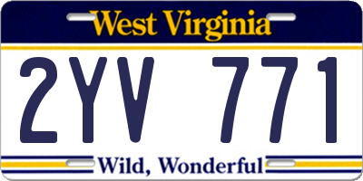 WV license plate 2YV771