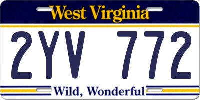 WV license plate 2YV772