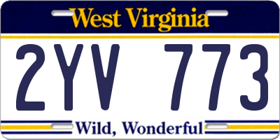 WV license plate 2YV773