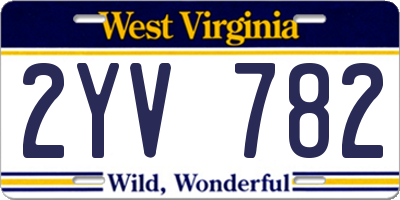 WV license plate 2YV782