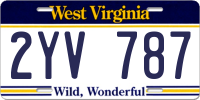 WV license plate 2YV787