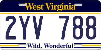 WV license plate 2YV788