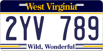 WV license plate 2YV789