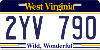 WV license plate 2YV790