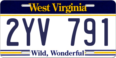 WV license plate 2YV791