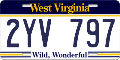 WV license plate 2YV797