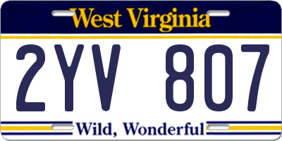 WV license plate 2YV807