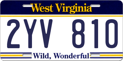 WV license plate 2YV810