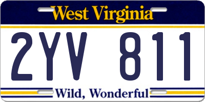 WV license plate 2YV811