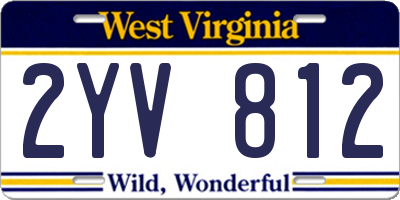 WV license plate 2YV812