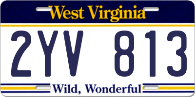 WV license plate 2YV813