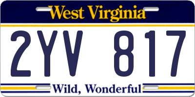 WV license plate 2YV817