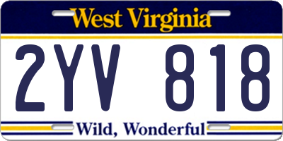 WV license plate 2YV818