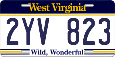WV license plate 2YV823