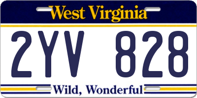 WV license plate 2YV828