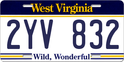 WV license plate 2YV832