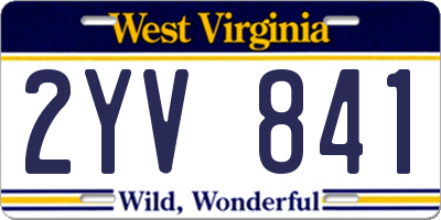 WV license plate 2YV841