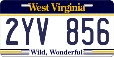 WV license plate 2YV856
