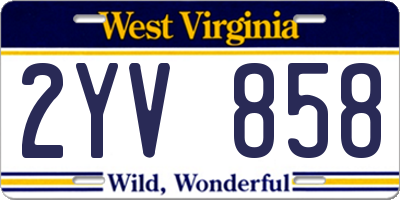 WV license plate 2YV858