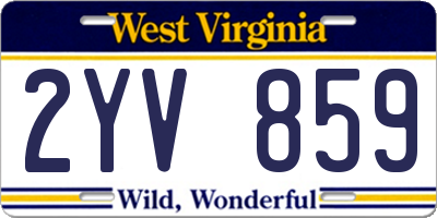 WV license plate 2YV859