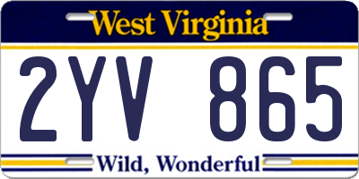 WV license plate 2YV865
