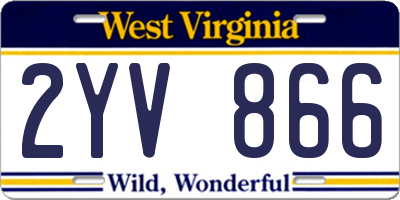 WV license plate 2YV866