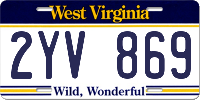 WV license plate 2YV869
