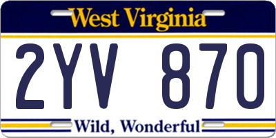 WV license plate 2YV870