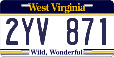 WV license plate 2YV871
