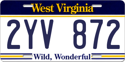 WV license plate 2YV872