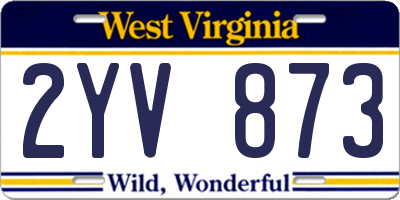 WV license plate 2YV873